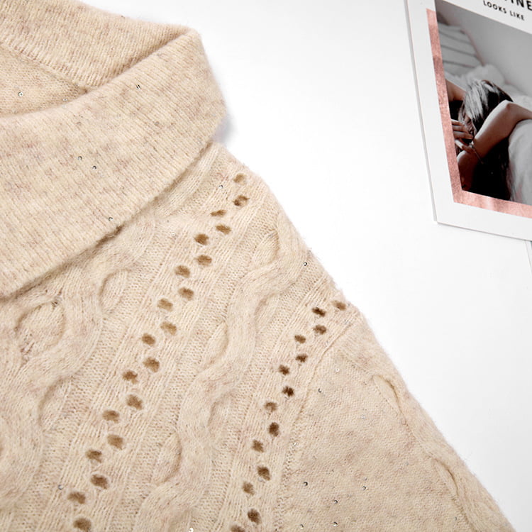 یقه یقه ای چوگان پاییزی SM-K0012 جامپر بافتنی توخالی پایین رنگ ثابت یقه یقه ای چوگان پاییزی SM-K0012 جامپر بافتنی توخالی پایین رنگ ثابت