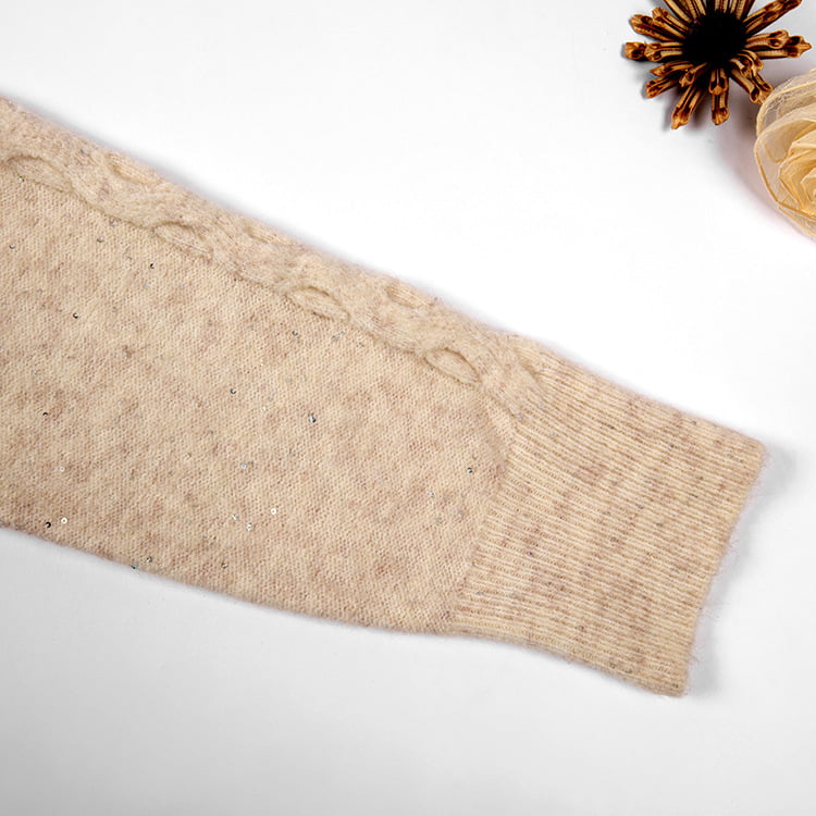 یقه یقه ای چوگان پاییزی SM-K0012 جامپر بافتنی توخالی پایین رنگ ثابت یقه یقه ای چوگان پاییزی SM-K0012 جامپر بافتنی توخالی پایین رنگ ثابت