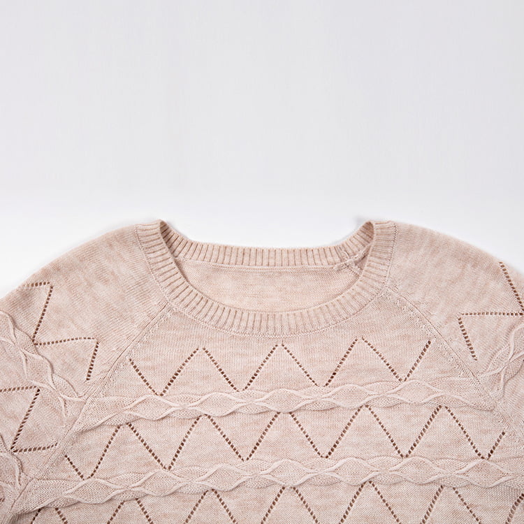 SM-K0042 بلوز بافتنی آستین بلند گشاد و نازک بافته شده توخالی SM-K0042 بلوز بافتنی آستین بلند گشاد و نازک بافته شده توخالی