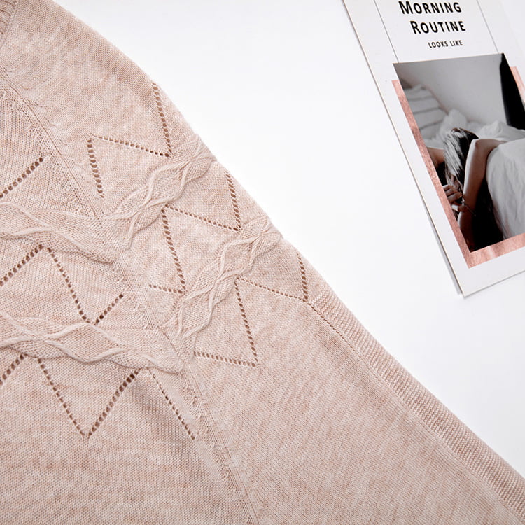 SM-K0042 بلوز بافتنی آستین بلند گشاد و نازک بافته شده توخالی SM-K0042 بلوز بافتنی آستین بلند گشاد و نازک بافته شده توخالی