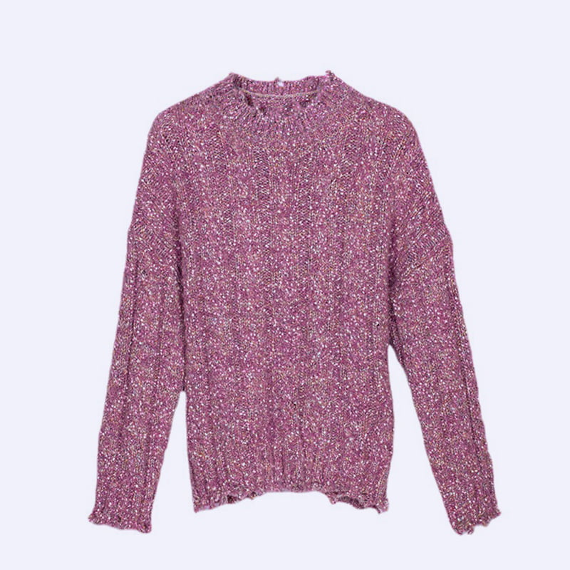 یقه گرد SM-K0037 یقه گرد بهاره و پاییزه بلوز بافتنی زنانه ناچ خام یقه گرد SM-K0037 یقه گرد بهاره و پاییزه بلوز بافتنی زنانه ناچ خام