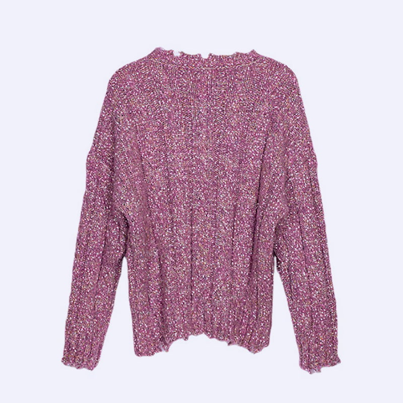 یقه گرد SM-K0037 یقه گرد بهاره و پاییزه بلوز بافتنی زنانه ناچ خام یقه گرد SM-K0037 یقه گرد بهاره و پاییزه بلوز بافتنی زنانه ناچ خام