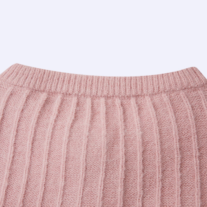 ژاکت کش باف پف دار با آستین یقه خدمه ML2211 ژاکت کش باف پف دار با آستین یقه خدمه ML2211