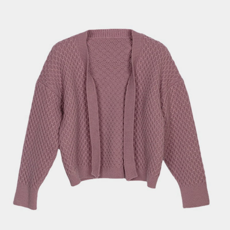 ژاکت کش باف پشمی سه بعدی SM-K0044 بدون دکمه پاییزی/زمستانی ژاکت کش باف پشمی سه بعدی SM-K0044 بدون دکمه پاییزی/زمستانی