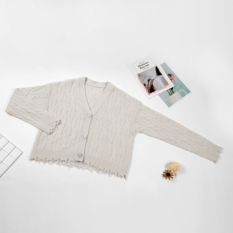 ژاکت بافتنی ژاکت V یقه V ژاکت سه بعدی پاییزی/زمستانی SM-K0013 ژاکت بافتنی ژاکت V یقه V ژاکت سه بعدی پاییزی/زمستانی SM-K0013