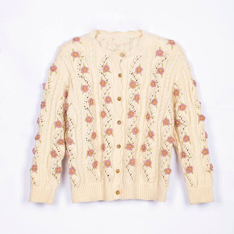 ژاکت بافتنی زنانه ژاکت آستین بلند با قلاب دستی SM-K0008 ژاکت بافتنی زنانه ژاکت آستین بلند با قلاب دستی SM-K0008