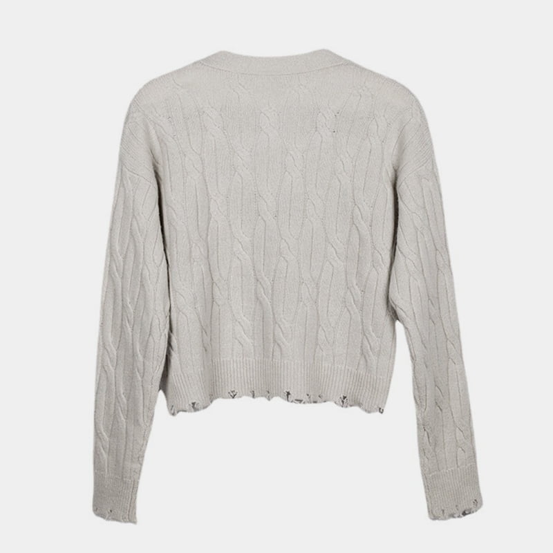 ژاکت بافتنی ژاکت V یقه V ژاکت سه بعدی پاییزی/زمستانی SM-K0013 ژاکت بافتنی ژاکت V یقه V ژاکت سه بعدی پاییزی/زمستانی SM-K0013