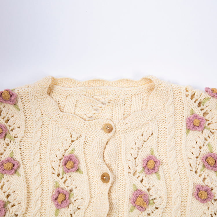 ژاکت بافتنی زنانه ژاکت آستین بلند با قلاب دستی SM-K0008 ژاکت بافتنی زنانه ژاکت آستین بلند با قلاب دستی SM-K0008