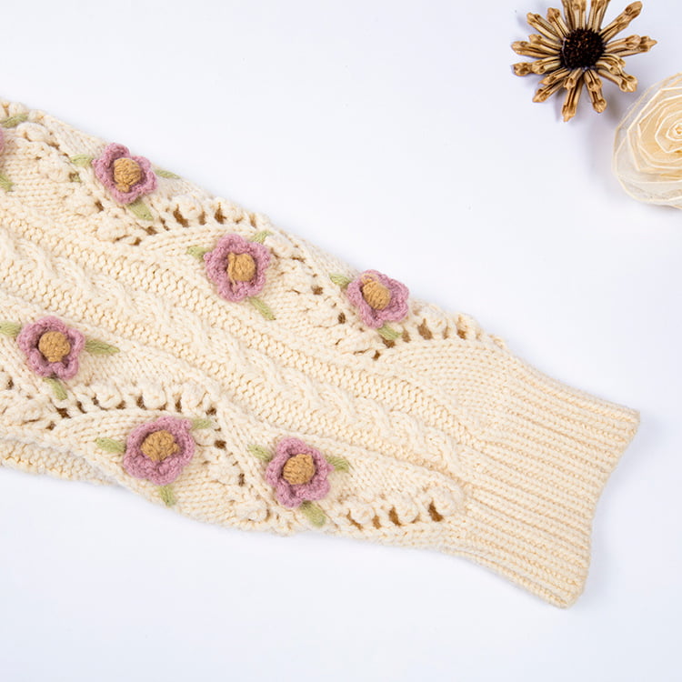 ژاکت بافتنی زنانه ژاکت آستین بلند با قلاب دستی SM-K0008 ژاکت بافتنی زنانه ژاکت آستین بلند با قلاب دستی SM-K0008