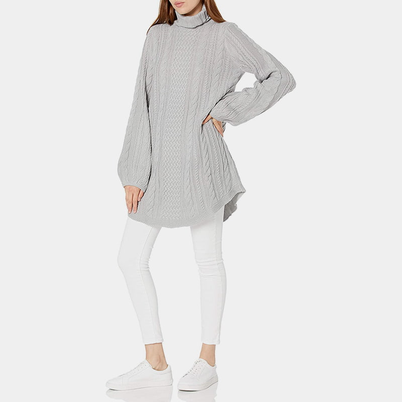 جامپر بافتنی آستین گشاد فانوس یقه بلند SM-K0053 جامپر بافتنی آستین گشاد فانوس یقه بلند SM-K0053