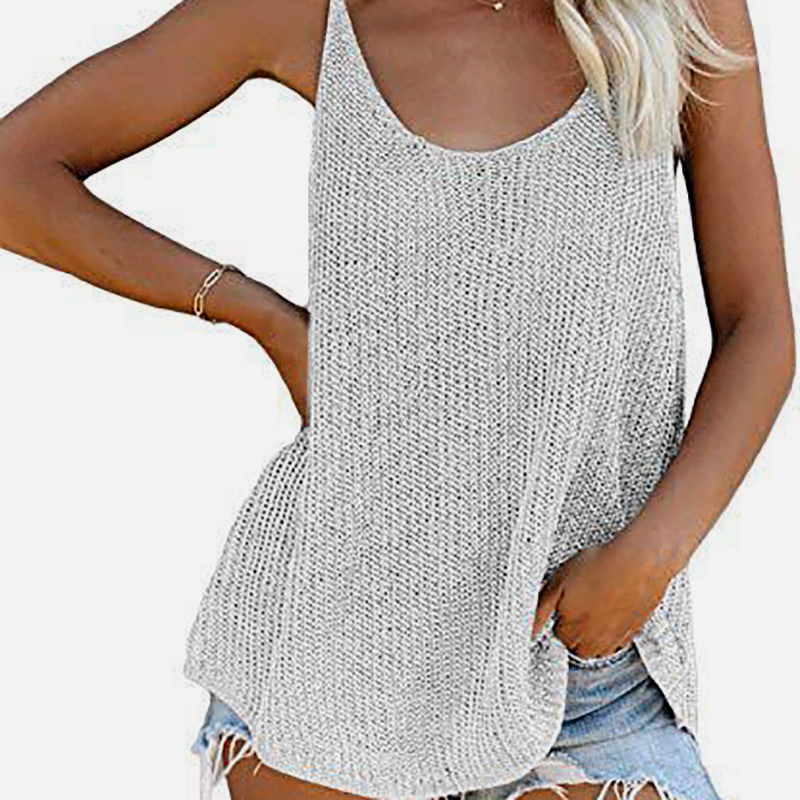 جلیقه بافتنی نازک و گشاد یقه U SM-K0065