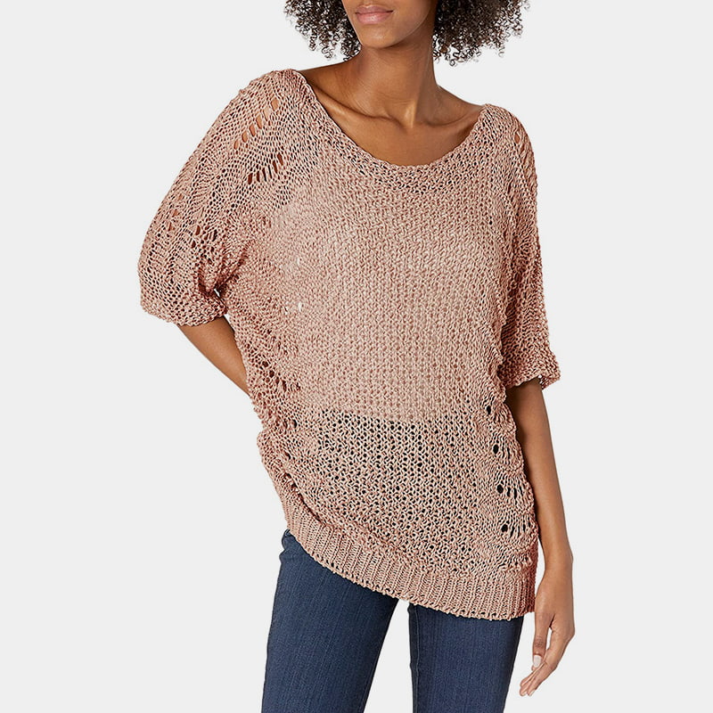 آستین کوتاه ضد آفتاب بلوز بافتنی یقه خدمه SM-K0060 آستین کوتاه ضد آفتاب بلوز بافتنی یقه خدمه SM-K0060