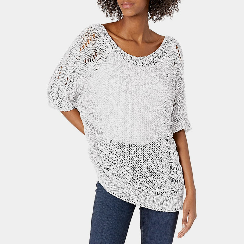 آستین کوتاه ضد آفتاب بلوز بافتنی یقه خدمه SM-K0060 آستین کوتاه ضد آفتاب بلوز بافتنی یقه خدمه SM-K0060