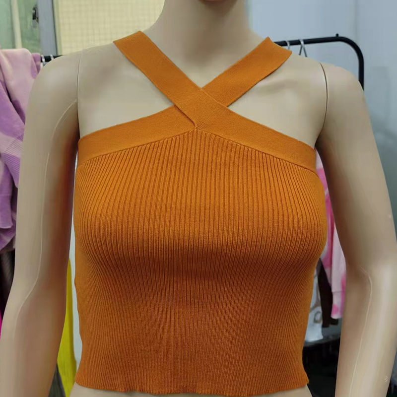 جلیقه بافتنی بدون آستین یقه آویز بند صلیب SM-K0106 جلیقه بافتنی بدون آستین یقه آویز بند صلیب SM-K0106