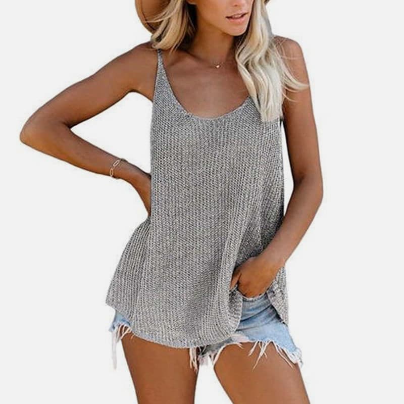 جلیقه بافتنی نازک و گشاد یقه U SM-K0065 جلیقه بافتنی نازک و گشاد یقه U SM-K0065