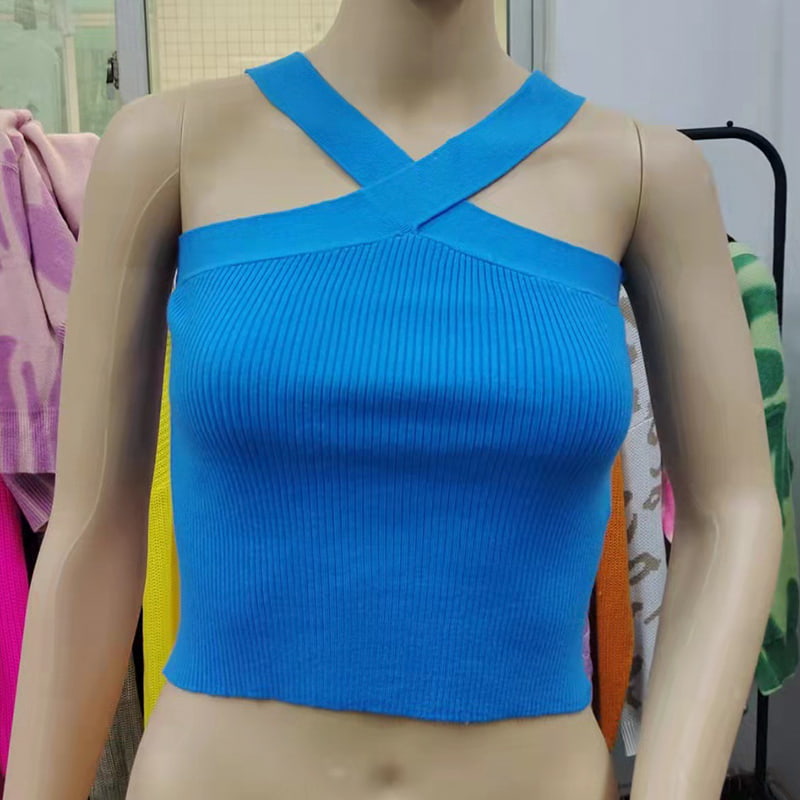 جلیقه بافتنی بدون آستین یقه آویز بند صلیب SM-K0106 جلیقه بافتنی بدون آستین یقه آویز بند صلیب SM-K0106