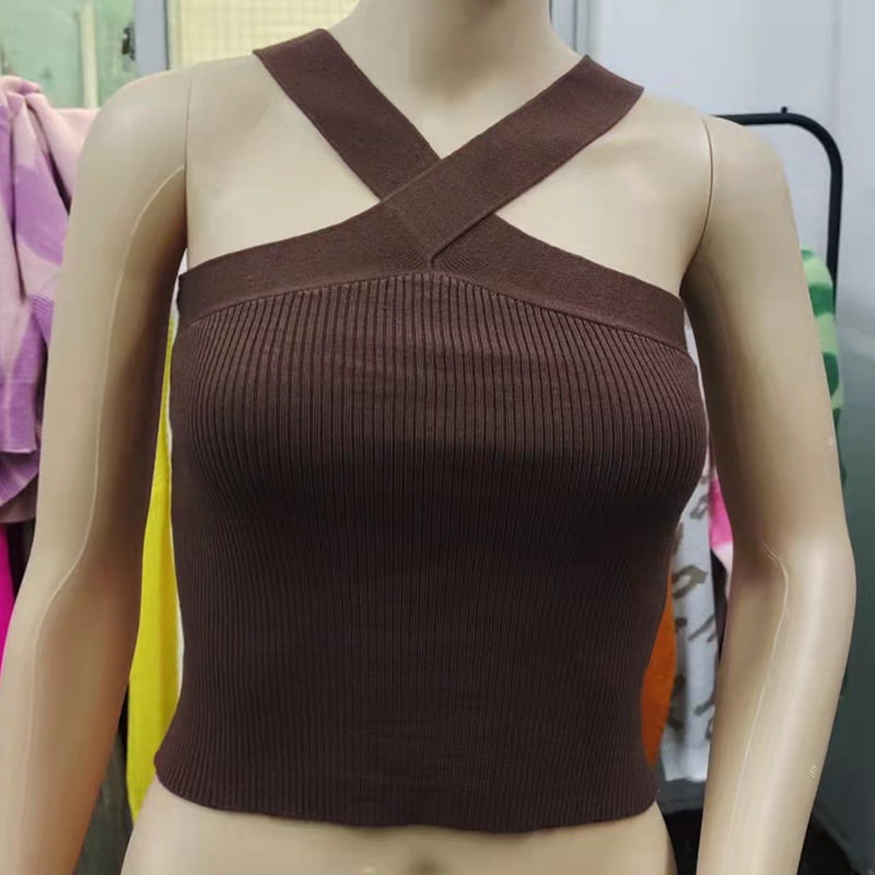 جلیقه بافتنی بدون آستین یقه آویز بند صلیب SM-K0106 جلیقه بافتنی بدون آستین یقه آویز بند صلیب SM-K0106