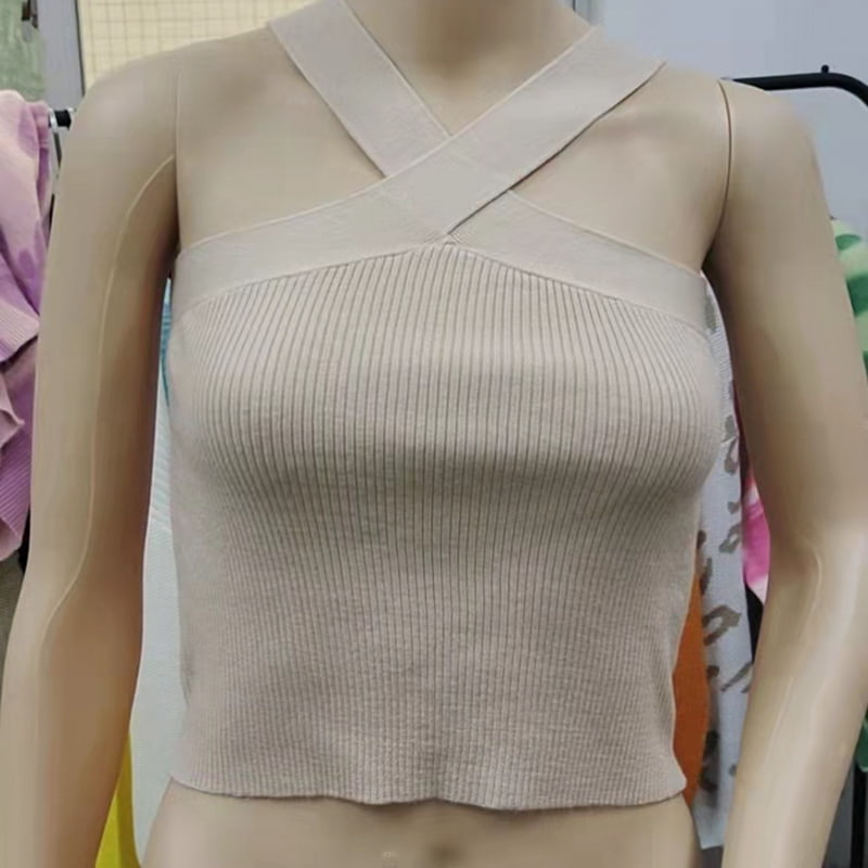 جلیقه بافتنی بدون آستین یقه آویز بند صلیب SM-K0106 جلیقه بافتنی بدون آستین یقه آویز بند صلیب SM-K0106