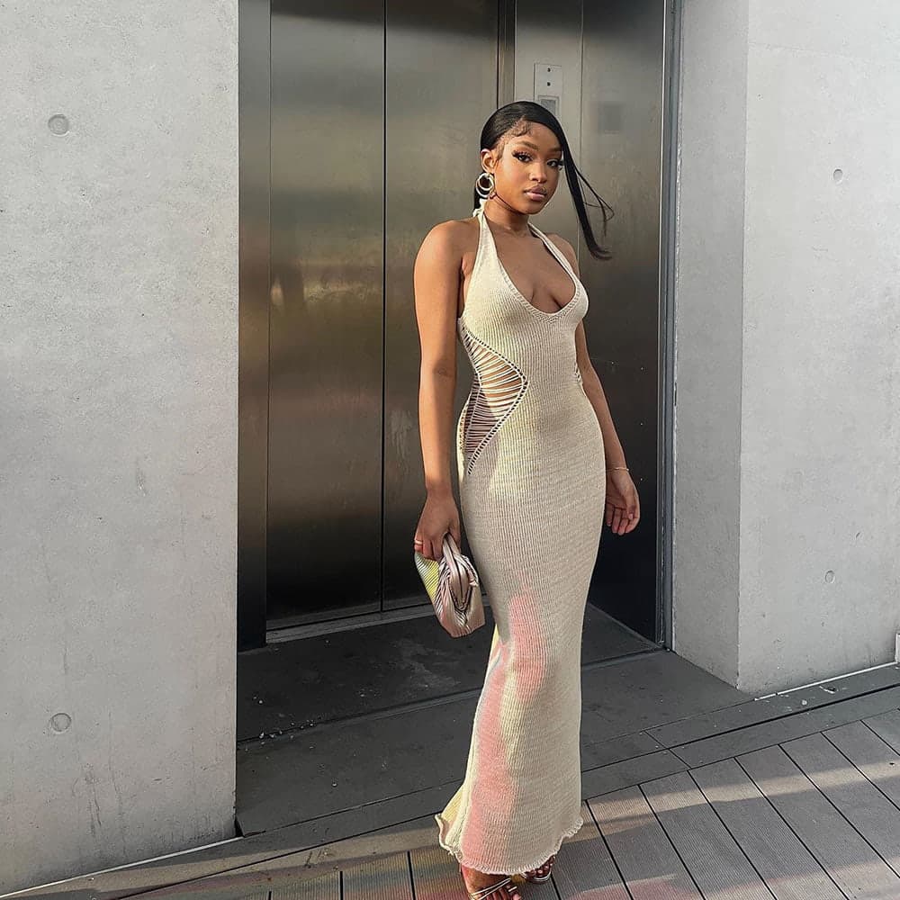 لباس بافتنی یقه بدون آستین SM-K0073 دور کمر یکرنگ لباس بافتنی یقه بدون آستین SM-K0073 دور کمر یکرنگ