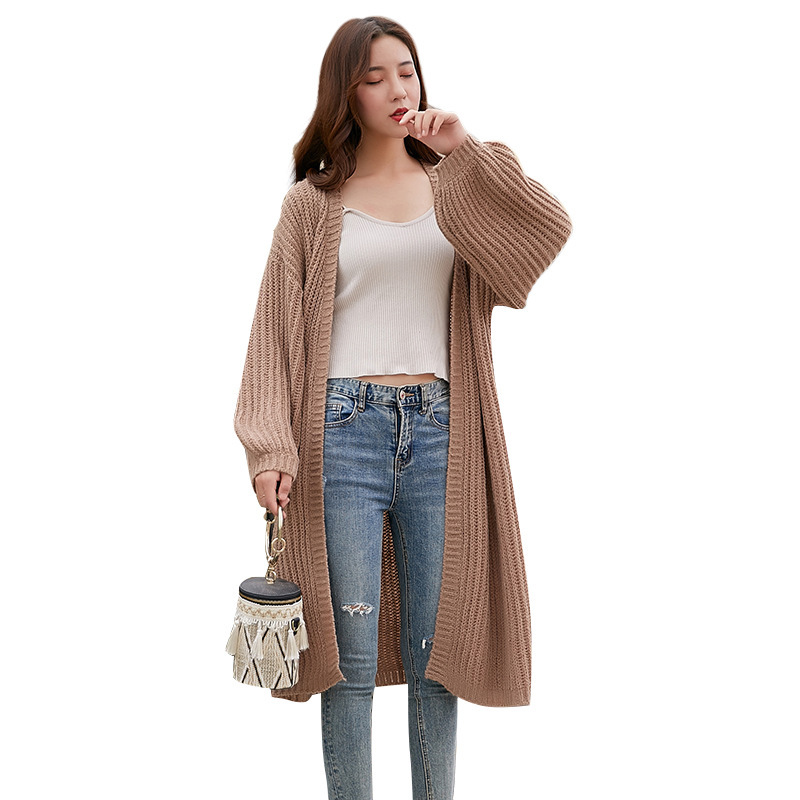 آستین فانوس SM-K0103 ژاکت کشباف بافتنی با قد متوسط آستین فانوس SM-K0103 ژاکت کشباف بافتنی با قد متوسط