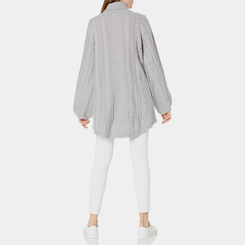 جامپر بافتنی آستین گشاد فانوس یقه بلند SM-K0053 جامپر بافتنی آستین گشاد فانوس یقه بلند SM-K0053